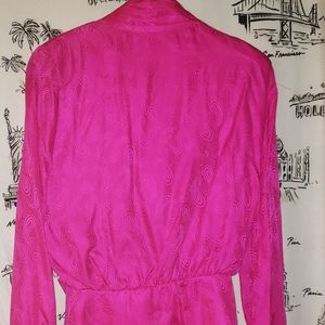 Vintage Hot Pink Silk Skirt Suit Neiman Marcus